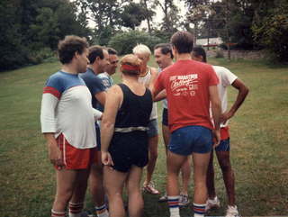 CHS XC 1988 -- alumni huddle