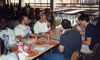 CHS XC 1988 -- lunch Adam, Joe Trautwein