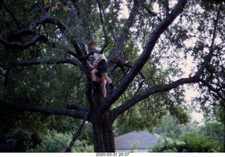 193 02l. Adam and Betsy in a tree