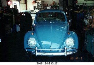 blue Volkswagon beetle