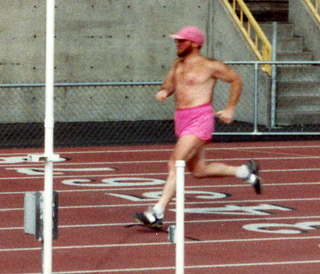 Adam running at Hayward Field