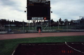 Adam running at Hayward Field