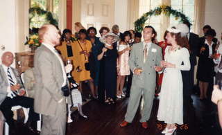 Betsy & Ivan Adam giving toast