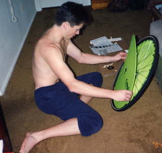 355 1i1. Kevin Parks and his bicycle wheel