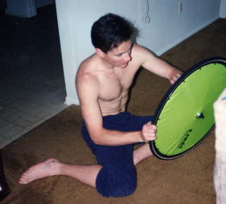 356 1i1. Kevin Parks and his bicycle wheel