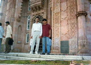 Satish Satish wedding Geeta wedding in Madras, India - Satish and cousin at bottom of arch