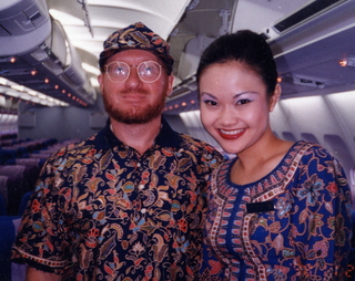 Singapore Airlines Adam and hostess