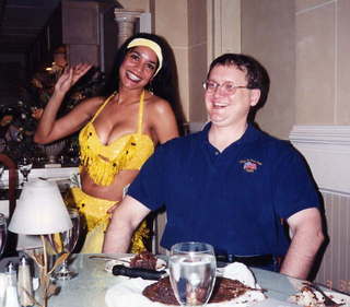 1077 4a1. Belly dancer and Dan Maxfield