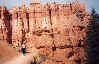 Bryce Canyon hoodoos and Adam zoom