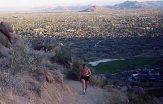 199 53k. Pinnacle Peak, Adam running zoom