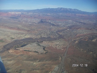 aerial --Virgin River and I-15 in Arizona