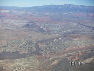 aerial --Virgin River and I-15 in Arizona