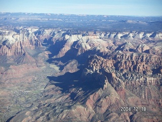 aerial -- near Zion National Park -- Springdale