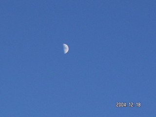 Zion National Park -- the moon -- the moon in a blue sky