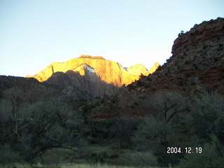 Zion National Park -- Pa'rus trail -- bright dawn and shadow