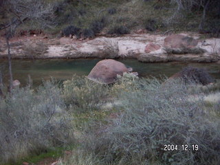 aerial --Virgin River and I-15 in Arizona