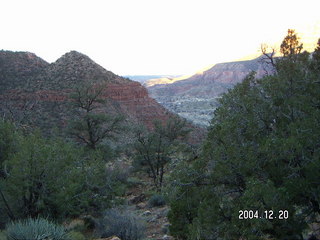 Zion National Park -- moon over rocks in shadow