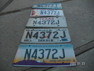 five license plates