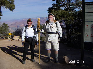 Grand Canyon -- Greg and Adam at South Kaibab trailhead