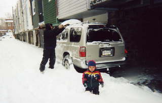 Ivan and Gaby Montijo in the snow