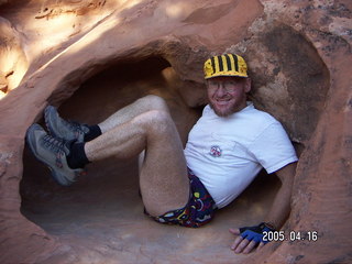 Arches National Park -- Adam in a hole in the rock