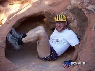 Arches National Park -- Adam in a hole in the rock