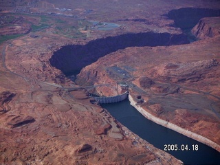 Lake Powell region -- aerial -- Glen Canyon dam