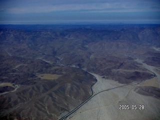 aerial -- mountains east of Julian, California