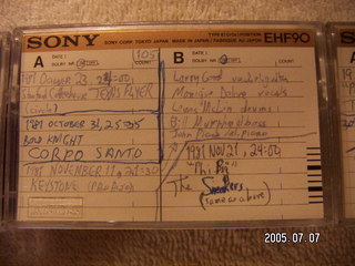 tape labels for Johnny P