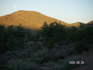 Zion National Park -- moon over high rocks