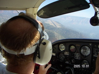 Adam from behind flying N4372J on final to Sedona Airport (SEZ)