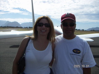 Dana and Tim Higel in front of N4372J tail