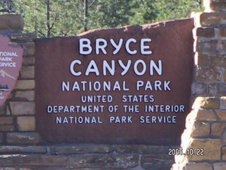 Bryce Canyon -- entrance sign