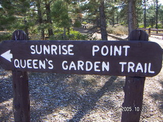 Bryce Canyon -- Sunrise Point / Queen's Garden Trail sign