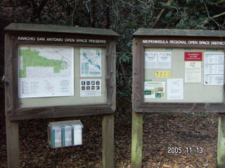 Rancho San Antonio Open Space Preserve trailhead signs