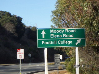 Foothill College/Moody Road sign