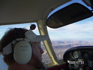 aerial -- Adam flying over Canyonlands