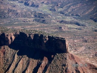 52 5mr. aerial -- Colorado canyon narrow rock ledge