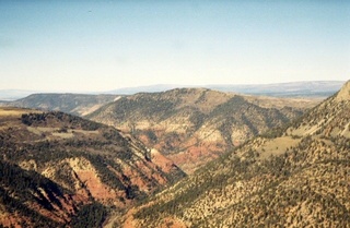 71 5n2. aerial -- Colorado canyon near Telluride