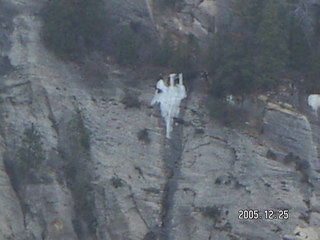 Zion National Park -- Observation Point hike -- ice on the rock