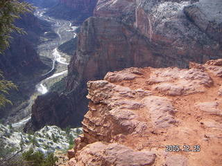 Zion National Park -- Observation Point hike -- ice on the rock