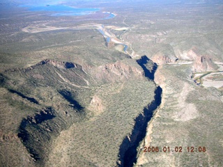 aerial -- from Globe to Roosevelt Lake