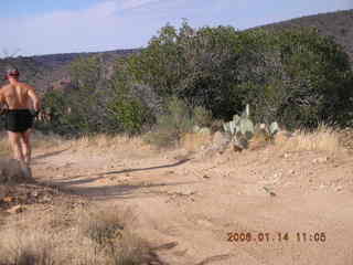 273 5pe. Bagdad -- Coors Lake trail -- Adam running from behind