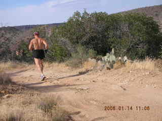 274 5pe. Bagdad -- Coors Lake trail -- Adam running