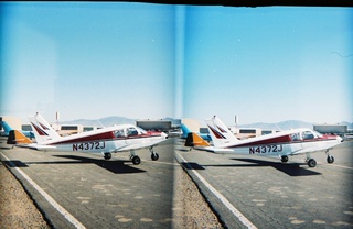 stereo-3D L+R parallel-eye Loreo -- my airplane panel