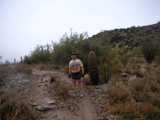 Adam on wet Lost Dog Wash trail