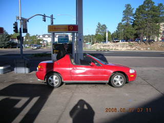 Driving to the Grand Canyon in Greg's red Honda