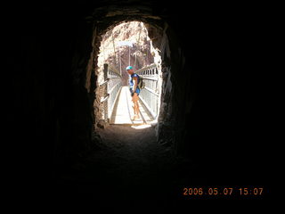 view from South Kaibab trail -- tunnel to Black Bridge -- Adam