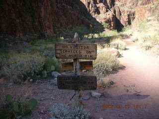 North Kaibab trail from Phantom Ranch --  North Rim sign