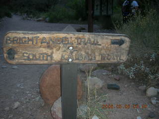 view from Bright Angel trail -- trail sign